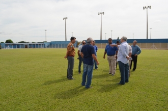 Vistoria foi acompanhada por diretores da Funesp e da Federeação de Futebol