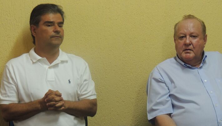 Ex-prefeito de Campo Grande Nelson Trad e o presidente do PTB Ivan Louzada