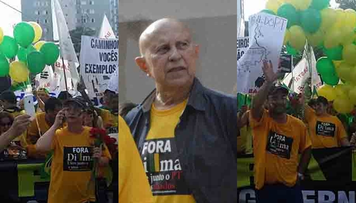 Marcelo Miranda, vestido a caráter em manifestação contra Corrupção.
