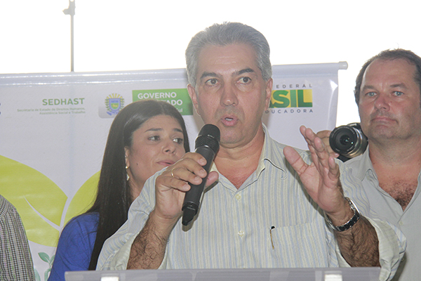 Governador Reinaldo Azambuja durante o lançamento do MS Sustentável