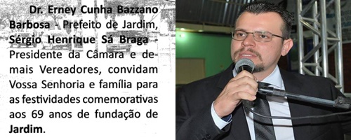 Prefeito de Jardim, Erney Cunha (PT)