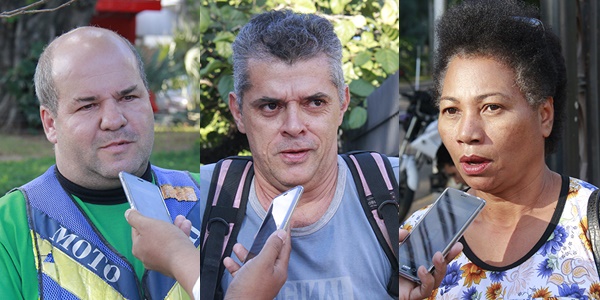 Moto-taxista José Rosa, fotógrafo Aguinaldo Alves e estudante Guiomar Alves reprovam vereadores e Olarte - Foto: Wanderson Lara
