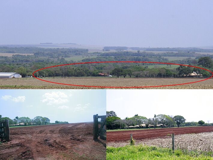 Terraplenagem que indica construção de pista de pouso na Agropecuária Estiva, em Maracaju.
