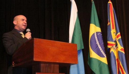 Major da PM Marcos César no dia da posse como Comandante da GM
