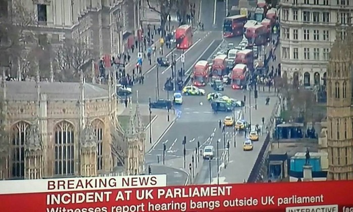 BBC mostra forte presença policial perto do Parlamento Britânico