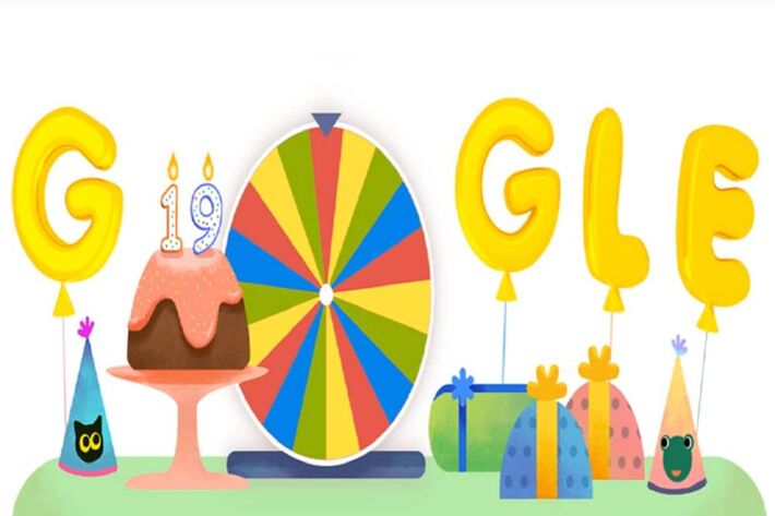 Doodle comemorativo de aniversário do Google.