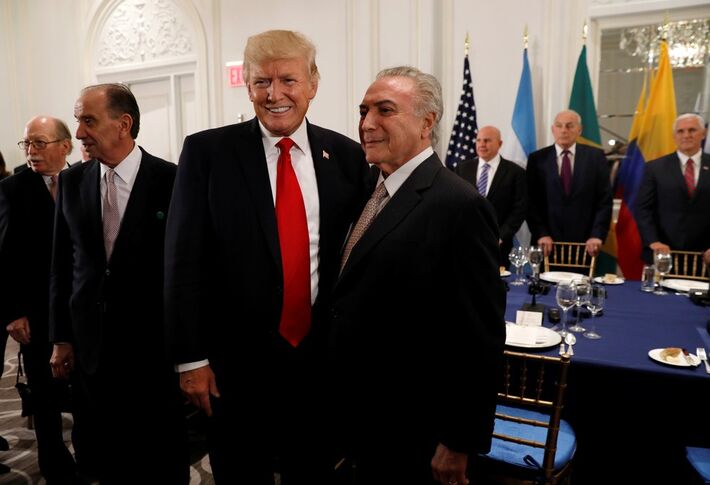 Trump e Temer em jantar em Nova York