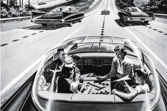 Ideia antiga - Anúncio dos anos 1960 de uma companhia elétrica americana: vislumbre da chegada do carro autônomo