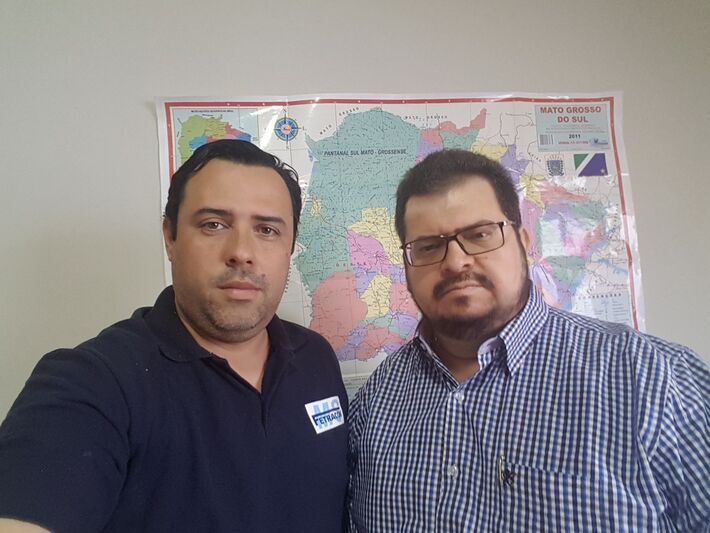 Estevão Rocha, presidente do Seaac/MS e Leandro William Priamo diretor do Sindicato dos despachantes de Mato Grosso do Sul