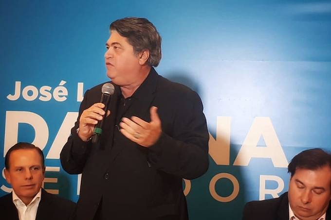 O apresentador José Luiz Datena no dia do lançamento de sua candidatura