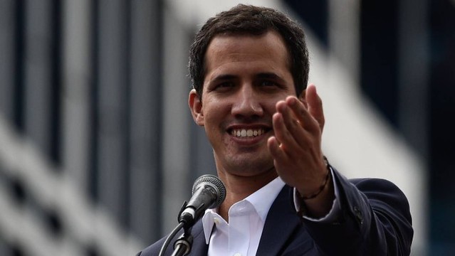 O autoproclamado presidente interino da Venezuela, Juan Guaidó