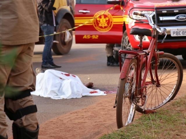 Bicicleta usada pela vítima para ir para o trabalho