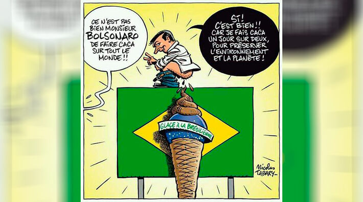 Bolsonaro sob a ótica do artunista Nicolas Tabary, do Charlie Hebdo