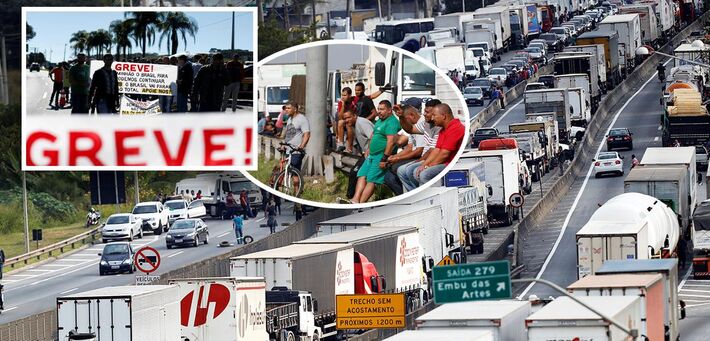 Cerca de 70% dos caminhoneiros do Brasil devem parar na segunda-feira
