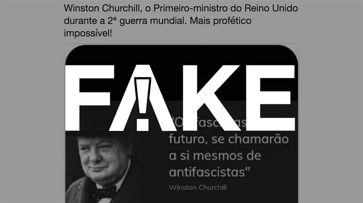 É #FAKE que Winston Churchill disse que ‘os fascistas do futuro chamarão a si mesmos de antifascistas’