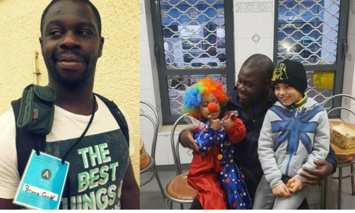 Bruno Candé e os filhos