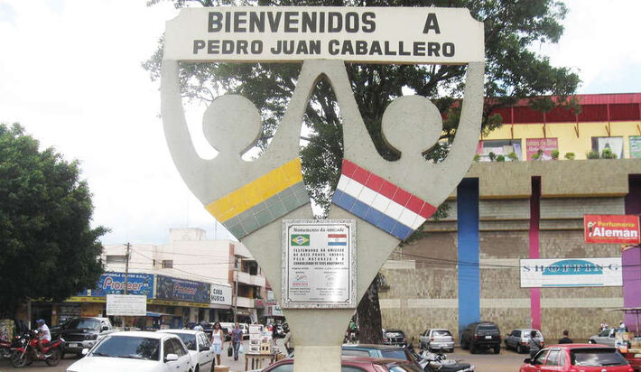 A fronteira entre Pedro Juan Caballero e Ponta Porã