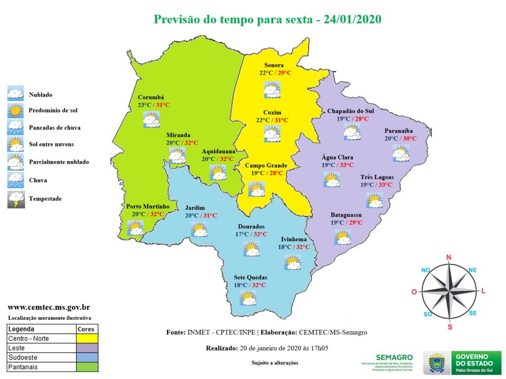 Previsão do clima para Mato Grosso do Sul | MS Notícias 