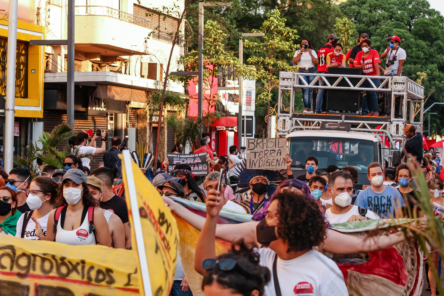 Manifestação contra Bolsonaro em Campo Grande (MS).  Foto: Tero Queiroz