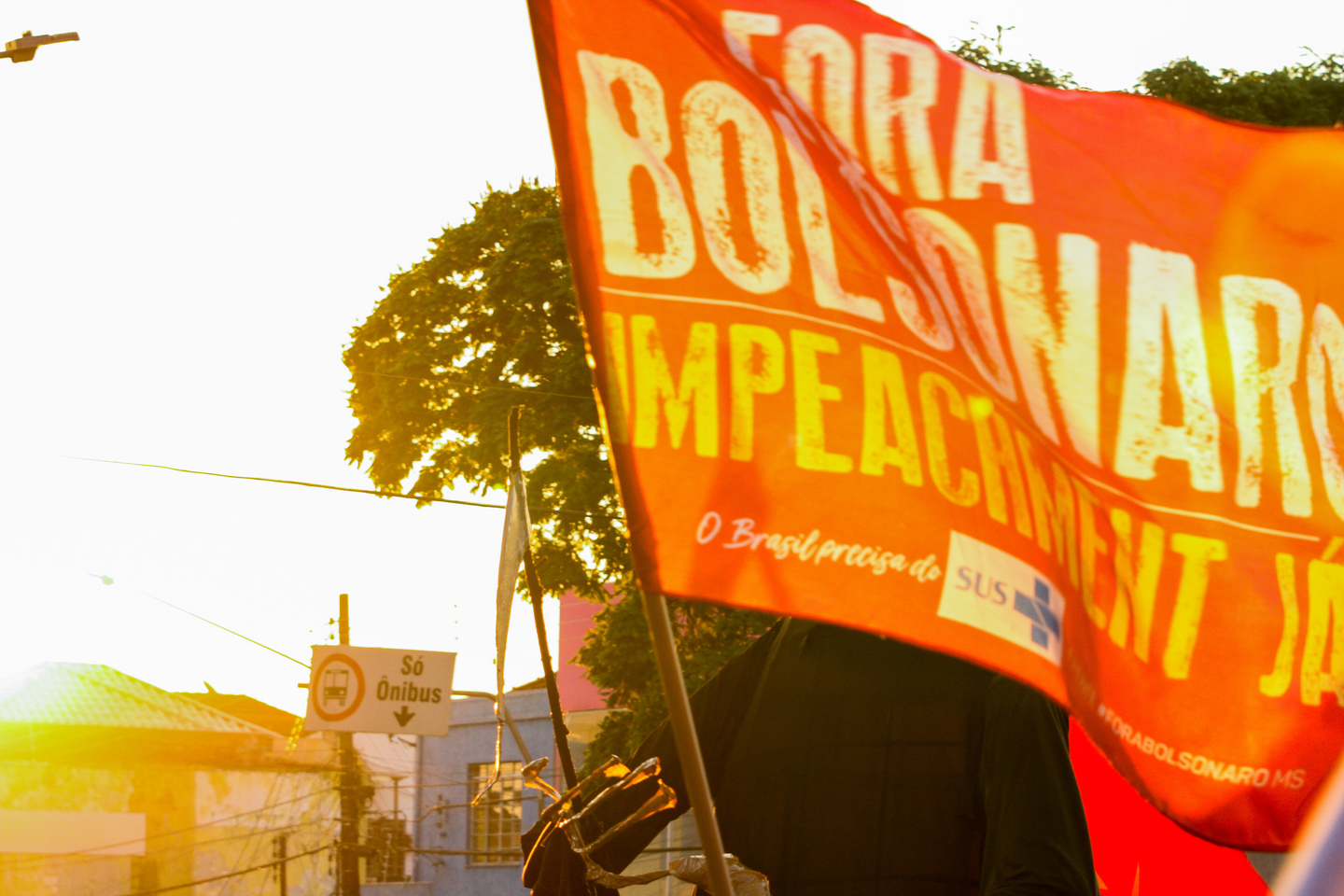 Manifestante pedindo o impeachment de Jair Bolsonaro. Foto: Tero Queiroz