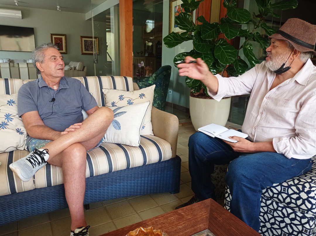 Edson Moraes entrevista Murilo Zauith. Foto: Valmirar Gomes.