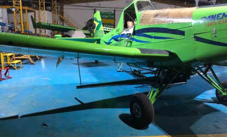 Esse era o avi&atilde;o, antes de decolar, no hangar em S&atilde;o Gabriel do Oeste. Foto: Arquivo pessoal 
