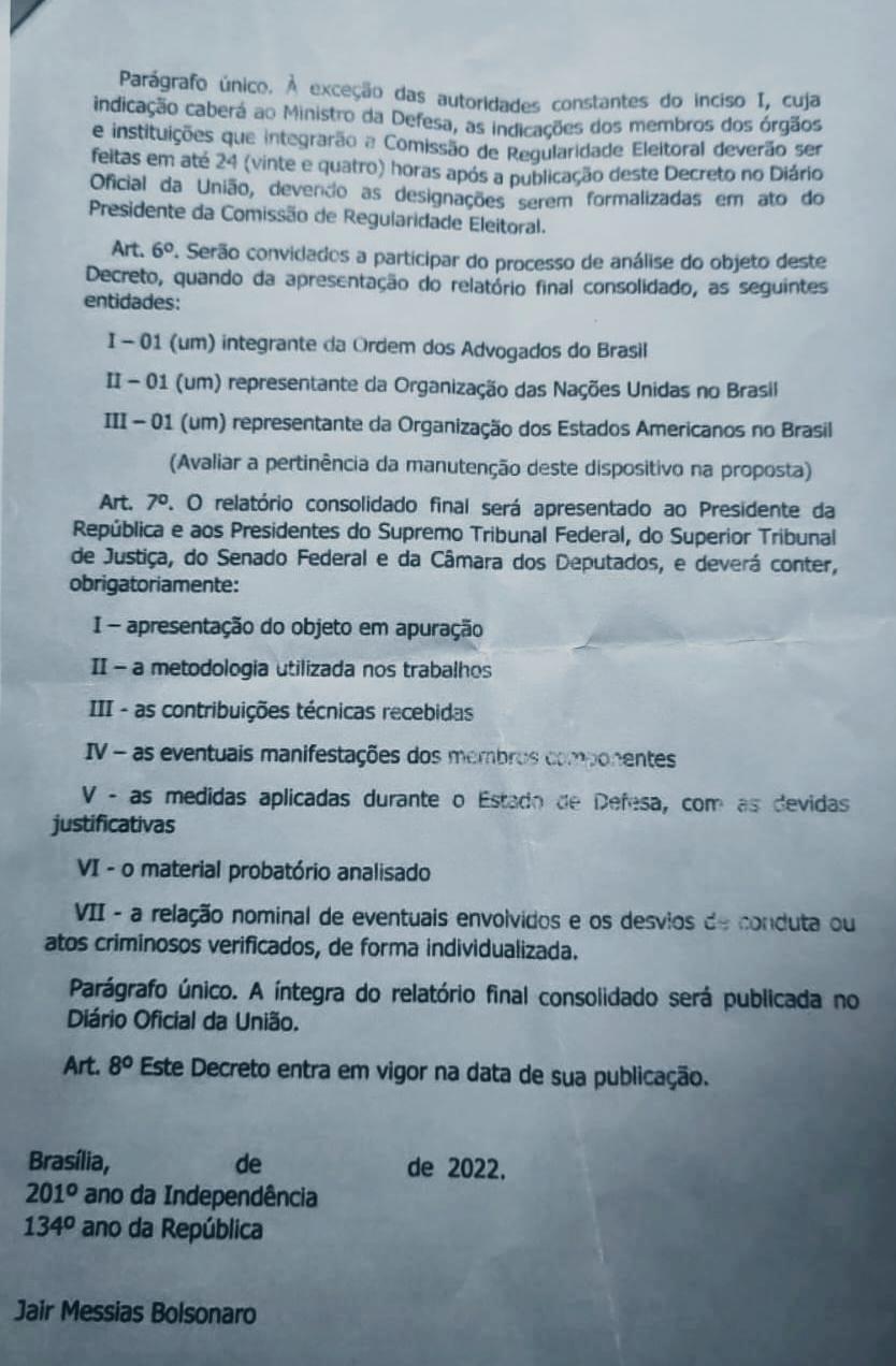 A medida golpista visava alterar o resultado das eleições que deram vitória ao presidente Luiz Inácio Lula da Silva.