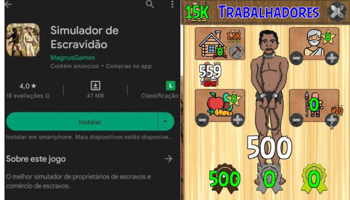 Game da loja Google 'permite jogador gerenciar escravos' - MS Notícias