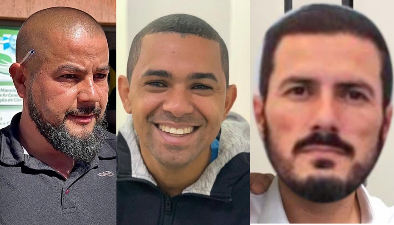 Da esquerda para a direita: Roberto Valençuela, Ueverton Macedo, conhecido como 'Frescura' e Tiago Basso da Silva. Fotos: Região News, Reprodução 