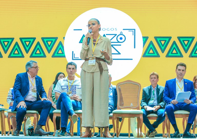 A ministra Marina Silva durante a Cúpula da Amazônia em Belém.  Foto: PR