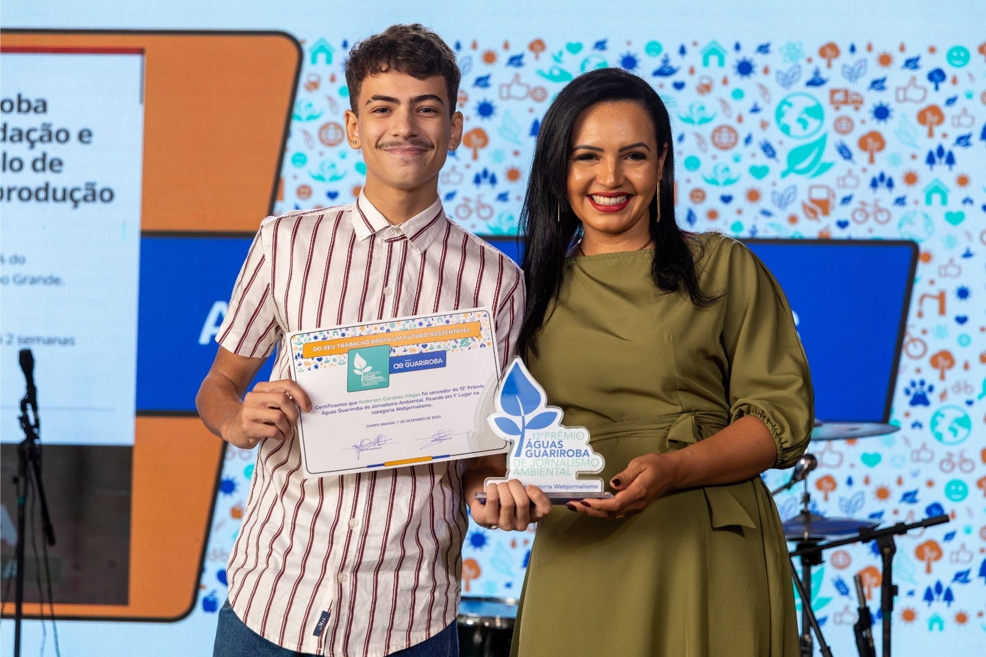 O jornalista Anderson Viegas conquistou o 1° lugar na categoria webjornalismo. Foto: Águas Guariroba