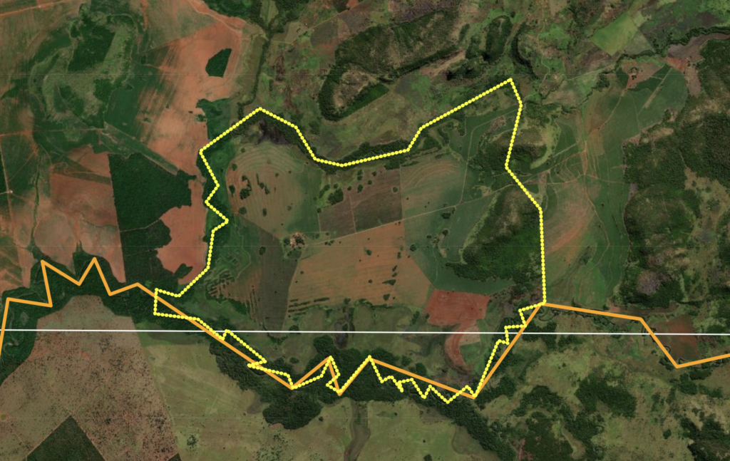 Latifúndio da família de Luana Ruiz na TI Nhanderu Marangatu/MS. Fonte: CAR.