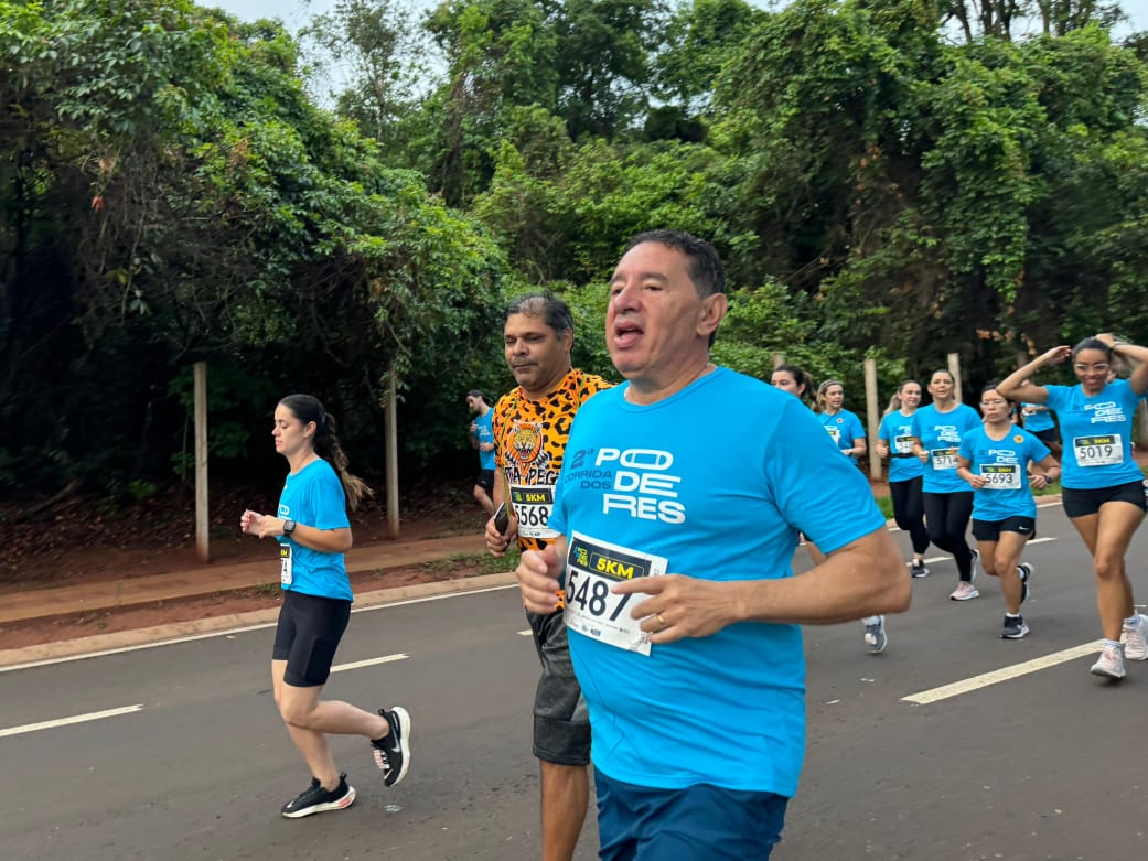 O deputado estadual Gerson Claro, presidente da ALEMS, correu 5k na 'Corrida dos Poderes'. Foto: Reprodução