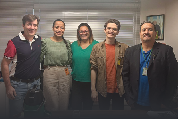 Da esquerda para a direita: Adilson Nascimento Dos Santos, Rosalina Dantas, Marina Nunes, Franklin Schmalz e Paulo Roberto da Silva.