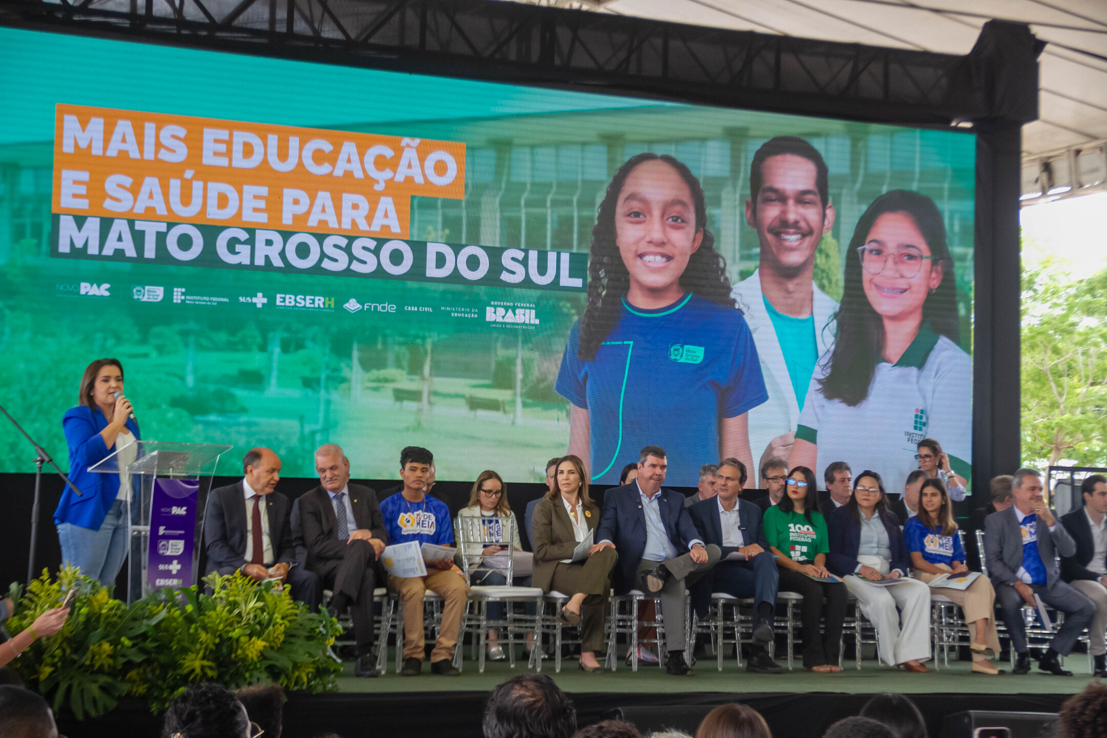 Adriane Lopes durante discurso no IFMS. Foto: Tero Queiroz 