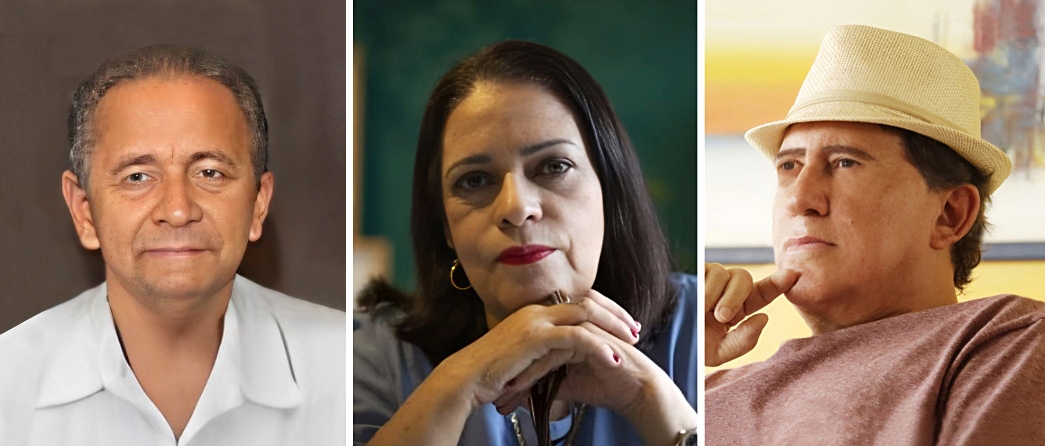 Acadêmicos Reginaldo Araújo, Raquel Naveira e Rubenio Marcelo.
