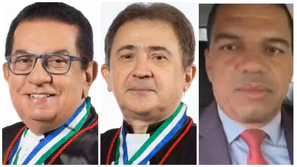 Da esquerda &agrave; direita: os desembargadores Sebasti&atilde;o de Moraes Filho e Jo&atilde;o Ferreira Filho, e o empres&aacute;rio Andreson Gon&ccedil;alves  Foto: Reprodu&ccedil;&atilde;o