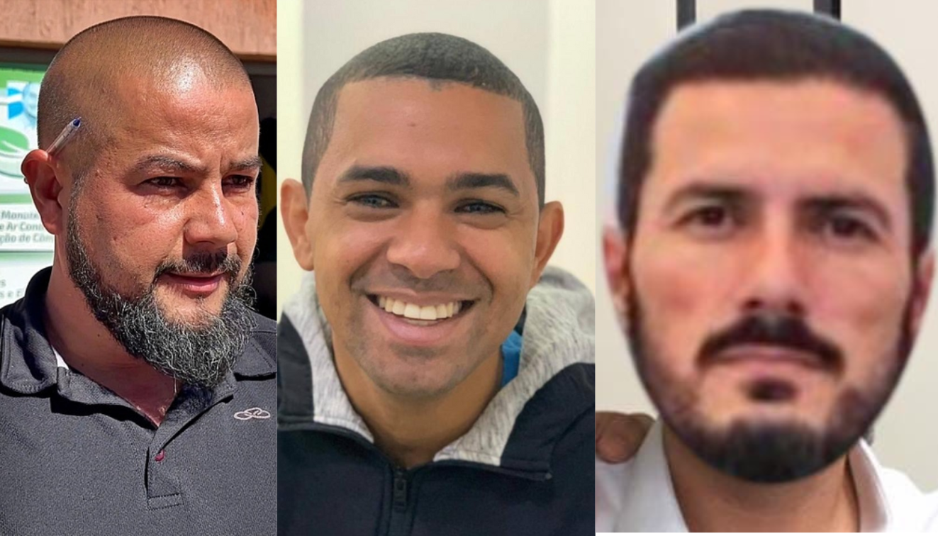 Da esquerda para a direita: Roberto Valençuela, Ueverton Macedo, conhecido como 'Frescura' e Tiago Basso da Silva. Fotos: Região News, Reprodução