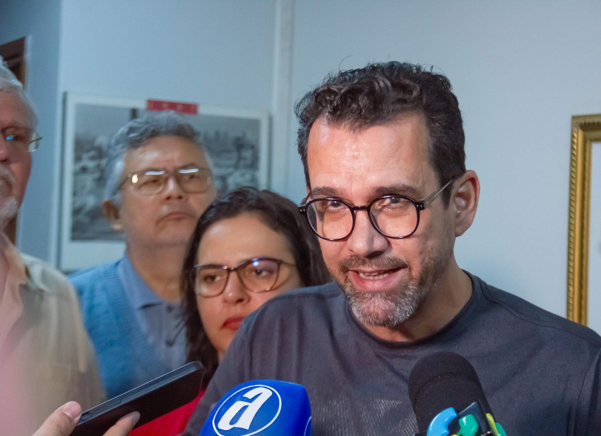 O atual presidente do PT-MS, Vladimir Ferreira, durante coletiva à imprensa. Foto: Tero Queiroz