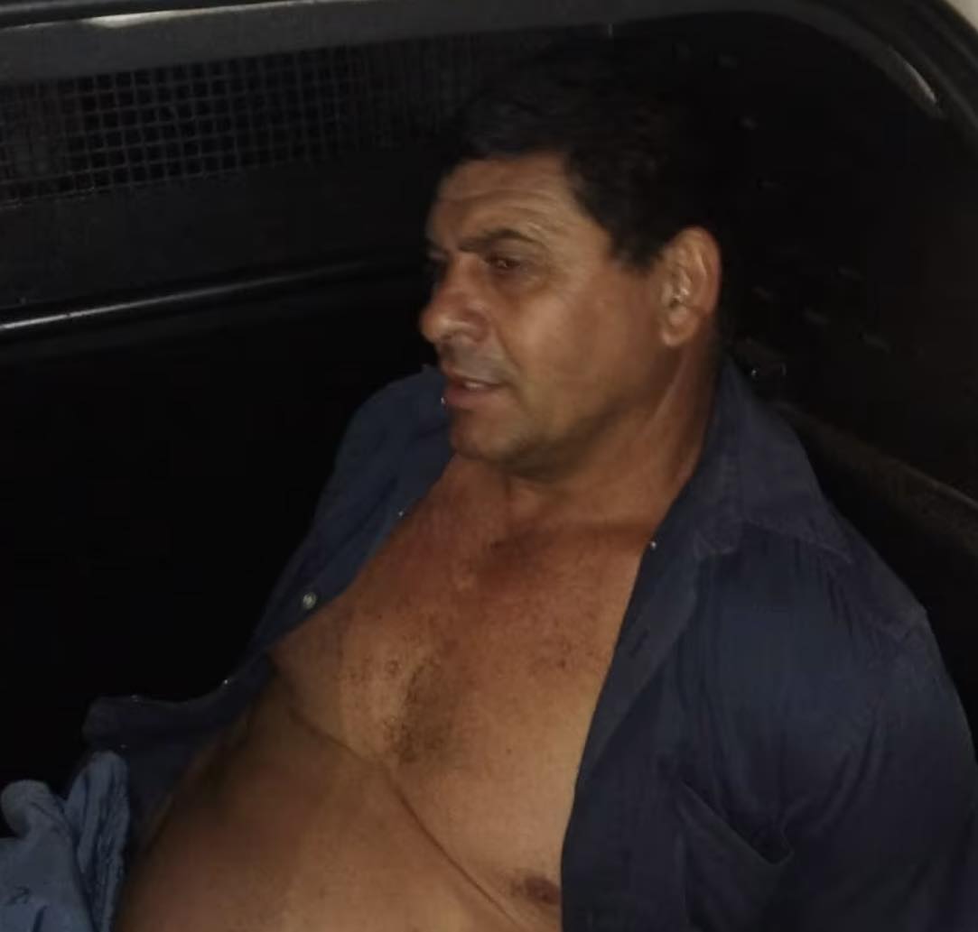 Gilson durante sua prisão em flagrante após matar Luana.  