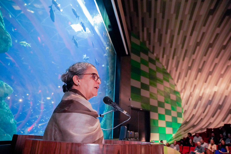 24.03.2026  COP15  Lan&ccedil;amento da Avalia&ccedil;&atilde;o Global dos Peixes Migrat&oacute;rios de &Aacute;gua Doce. Discursa Rita Mesquita, secret&aacute;ria nacional de Biodiversidade (MMA). O debate ocorreu no audit&oacute;rio do Bioparque Pantanal, maior aqu&aacute;rio de &aacute;gua doce do mundo.