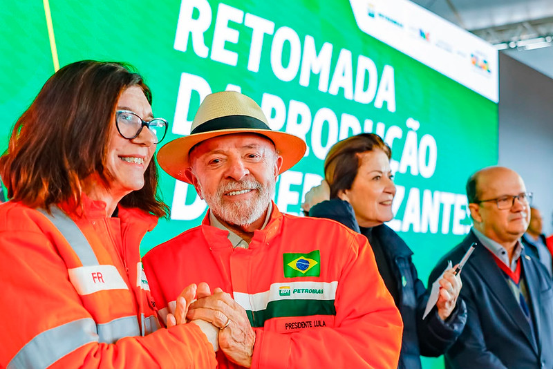 25.06.2026 - Presidente da Rep&uacute;blica, Luiz In&aacute;cio Lula da Silva, durante an&uacute;ncio da Retomada das Obras da F&aacute;brica de Fertilizantes Nitrogenados da Petrobras, na BR-158, Km 301, em Tr&ecirc;s Lagoas - MS.     Foto: Ricardo Stuckert / PR